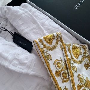 White Versace Baroque Bathrobe